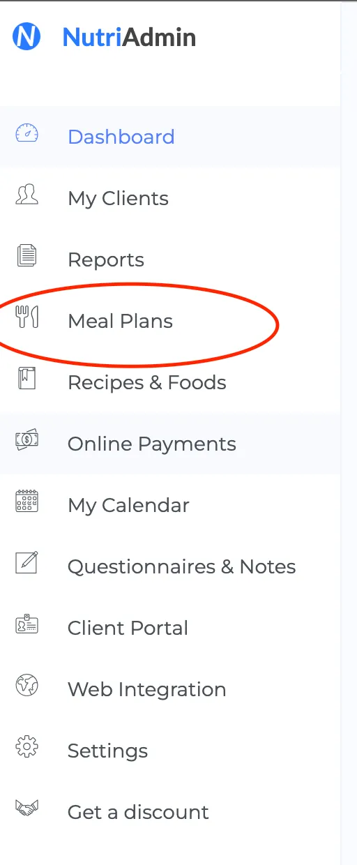 meal plans button